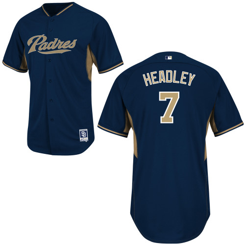 Chase Headley #7 MLB Jersey-San Diego Padres Men's Authentic 2014 Cool Base BP Blue Baseball Jersey